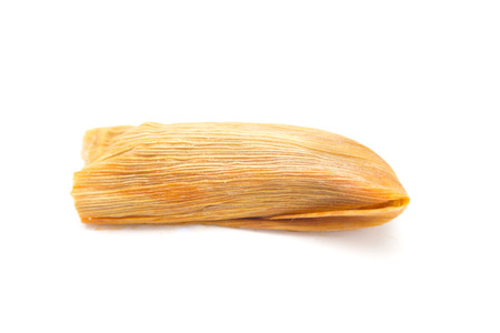 Homemade Wrapped Tamales Isolated on a White Backgroundの写真素材