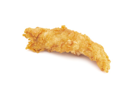 Golden Fried Chicken Fingers on a White Backgroundの写真素材