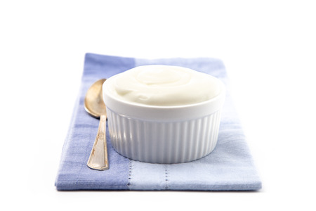 A Bowl Full of Yogurt Ready for Breakfastの写真素材