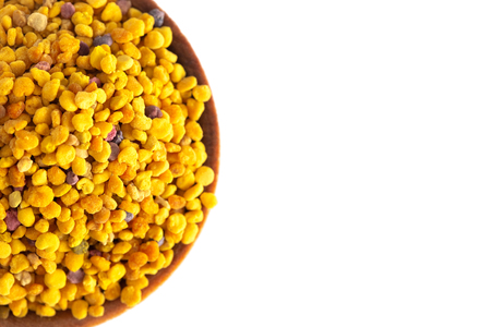 A Bowl of Pellets of Yellow Bee Pollenの写真素材