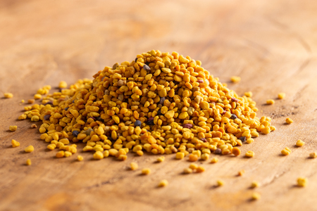 A Pile of Pellets of Yellow Bee Pollenの写真素材