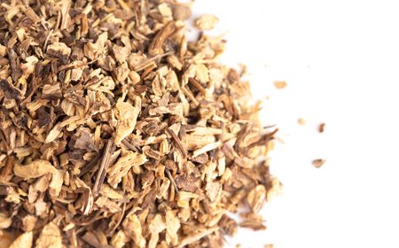 Dried Echinacea Root in a Pile on a White Background