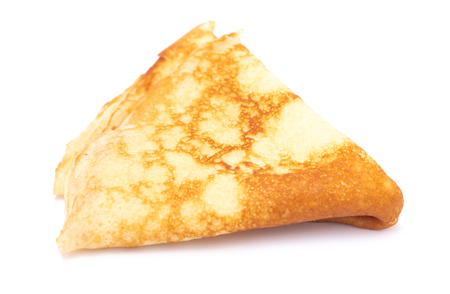 Triangle Folded Classic French Crepes on a White Backgroundの写真素材