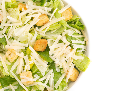 Fresh Caesar Salad Isolated on a White Backgroundの写真素材