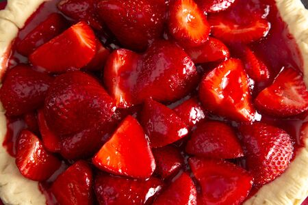 Closeup View of a Fresh Strawberry Pieの写真素材