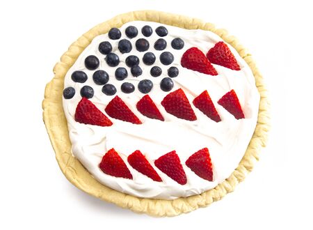 A Pie in the Shape of the American Flag for a Patriotic Celebrationの写真素材