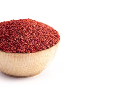 A Bowl of Cranberry Seeds Isolated on a White Backgroundの写真素材