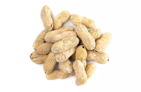 Raw In Shell Peanuts Isolated on a White Background