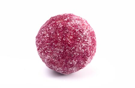 Strawberry and Rhubarb Truffles Isolated on a White Backgroundの写真素材