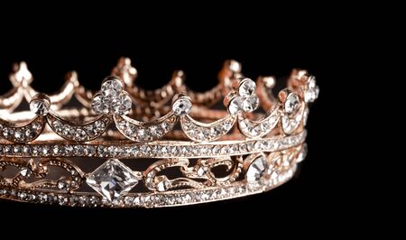 Rose Gold Crown Isolated on a Black Backgroundの写真素材