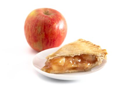 Traditional Homemade Apple Pie Isolated on a White Backgroundの写真素材