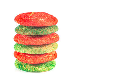 Classic Christmas Cookies Isolated on a White Backgroundの写真素材