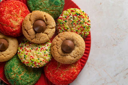Classic Christmas Cookies on a Marble Countertop