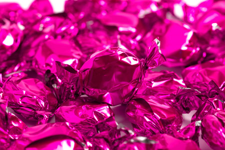 A Background of Pink Wrapped Candy