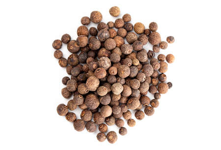 Pile of Whole Allspice Berries Isolated on a White Backgroundの写真素材