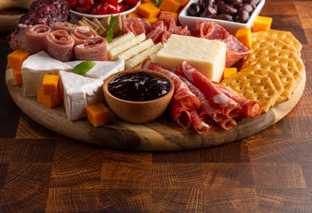 Charcuterie Board on a Wooden Butcher Block
