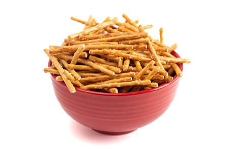 Bowl of Extra Thin Salted Stick Pretzels