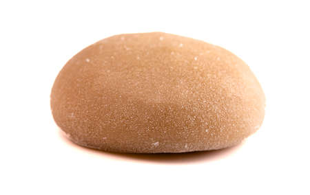 A Coffee Flavored Mochi Ice Cream Isolated on a White Backgroundの写真素材