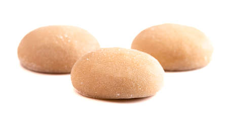 A Coffee Flavored Mochi Ice Cream Isolated on a White Backgroundの写真素材