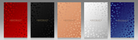 Luxury collection covers. Abstract dots, stars and lines for elegant invitation, gift card and brochure templates. Red, black, pink, white and gold vector illustration set.のイラスト素材