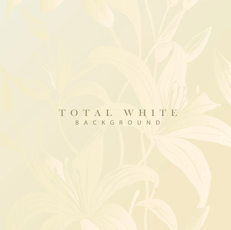 White lilies on light background. Flower bouquet silhouette, gradient, shiny and bright effect. Elegant floral background.のイラスト素材