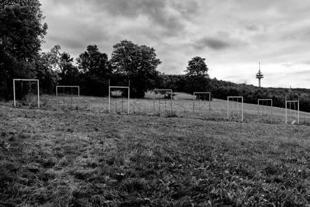 This children's playground has left his best times behind.の写真素材