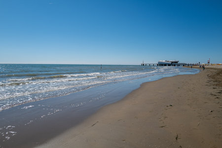 Sandy beach without bathersの写真素材