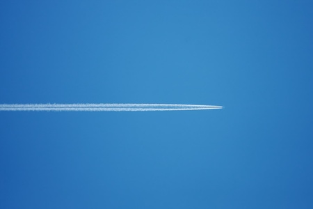 Plane with vapor stripesの写真素材