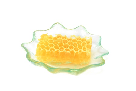 Closeup of honeycomb sliceの写真素材