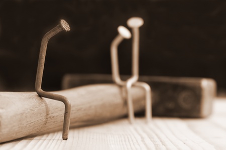 Hammer and nailsの写真素材