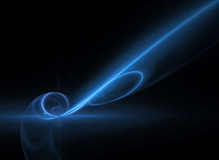 Abstract blue silky lines with black backgroundの写真素材