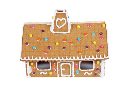 Gingerbread House Isolated On Whiteの写真素材