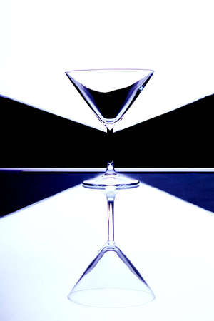 Martini Glass mirrored geometryの写真素材