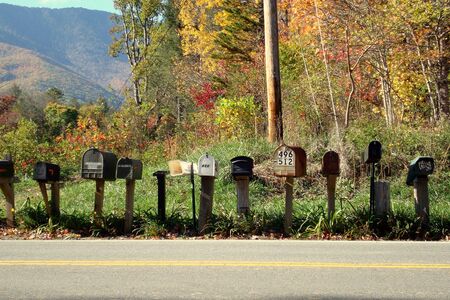 Row Of Country Mailboxes