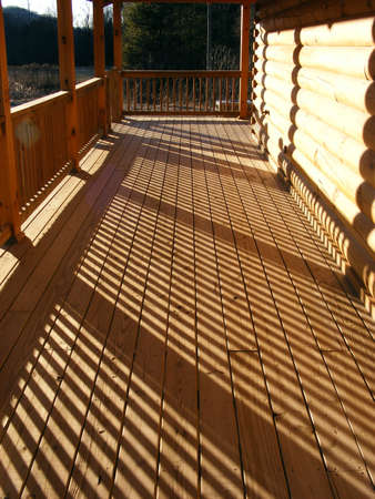 Sunlight On Deck Of New Homeの写真素材