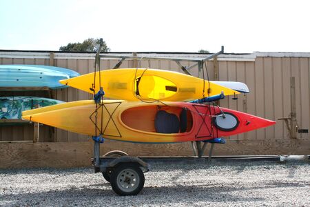 Kayaks Loaded For Transportの写真素材