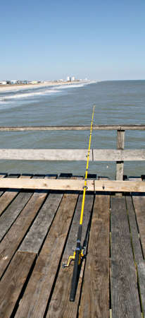 Fishing Pole On Pierの写真素材