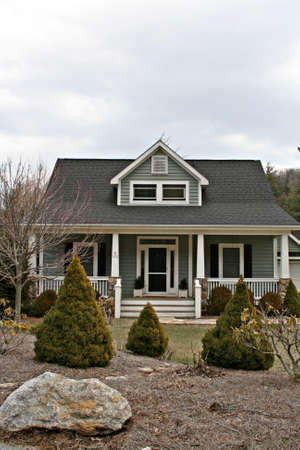 Home With Landscaped Yardの写真素材