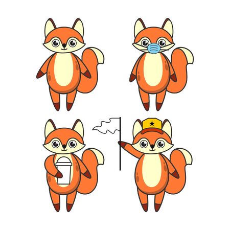 Illustration vector Graphic of cute fox orangeのイラスト素材