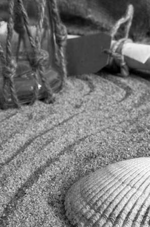 Seashell and Glass Jarの写真素材