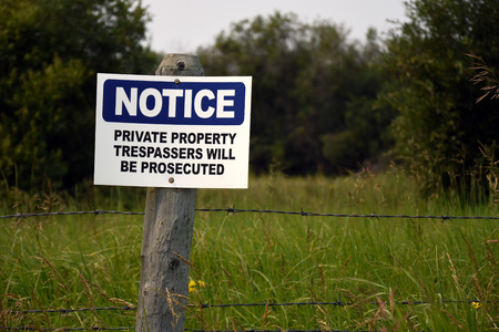 No Trespassing Signの写真素材