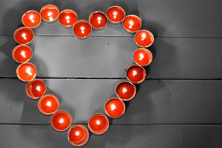 Red Tea Light Candlesの写真素材