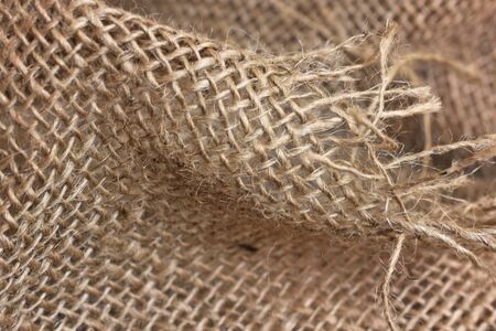 Folded Burlap Fabric Backgroundの写真素材