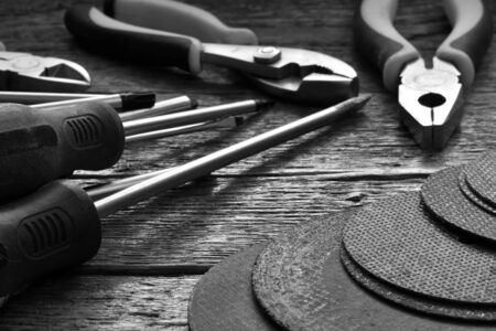 Small Hand Tools and Work Benchの写真素材