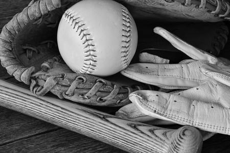 Old Used Baseball Equipmentの写真素材