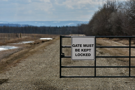 Metal Gate Signageの写真素材