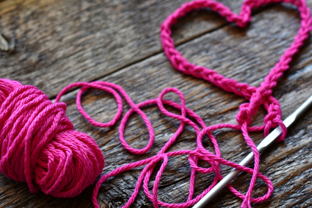 Crochet Heart Symbolの写真素材