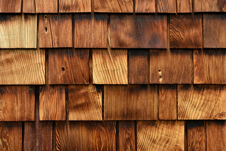 Wooden cedar shakes abstract.の写真素材