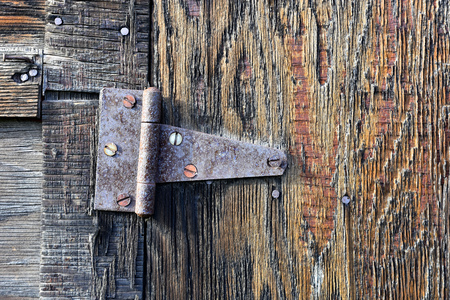 Old Rusted Door Hinge Close Up