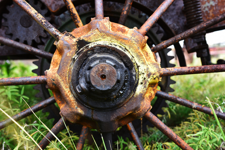 Antique Wheel Backgroundの写真素材